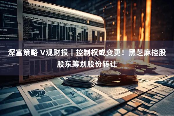 深富策略 V观财报｜控制权或变更！黑芝麻控股股东筹划股份转让