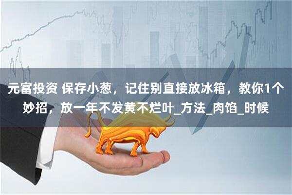 元富投资 保存小葱，记住别直接放冰箱，教你1个妙招，放一年不发黄不烂叶_方法_肉馅_时候